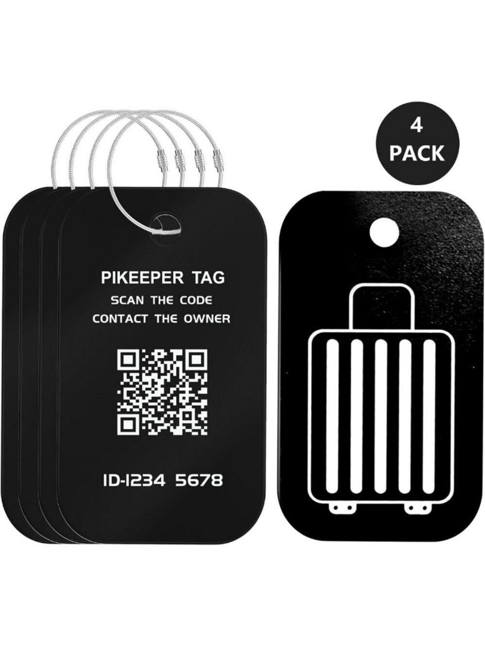 4 Pack Smart QR Code Luggage Tags for Easy Location & Privacy - Travel